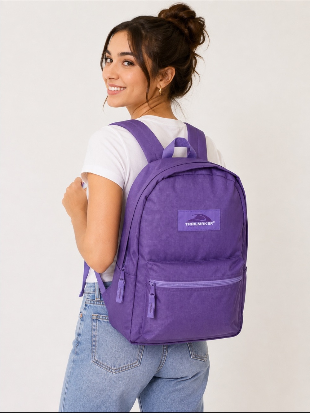 TrailMaker Purple Backpack NWT School Travel Daypack Adjustable Straps
